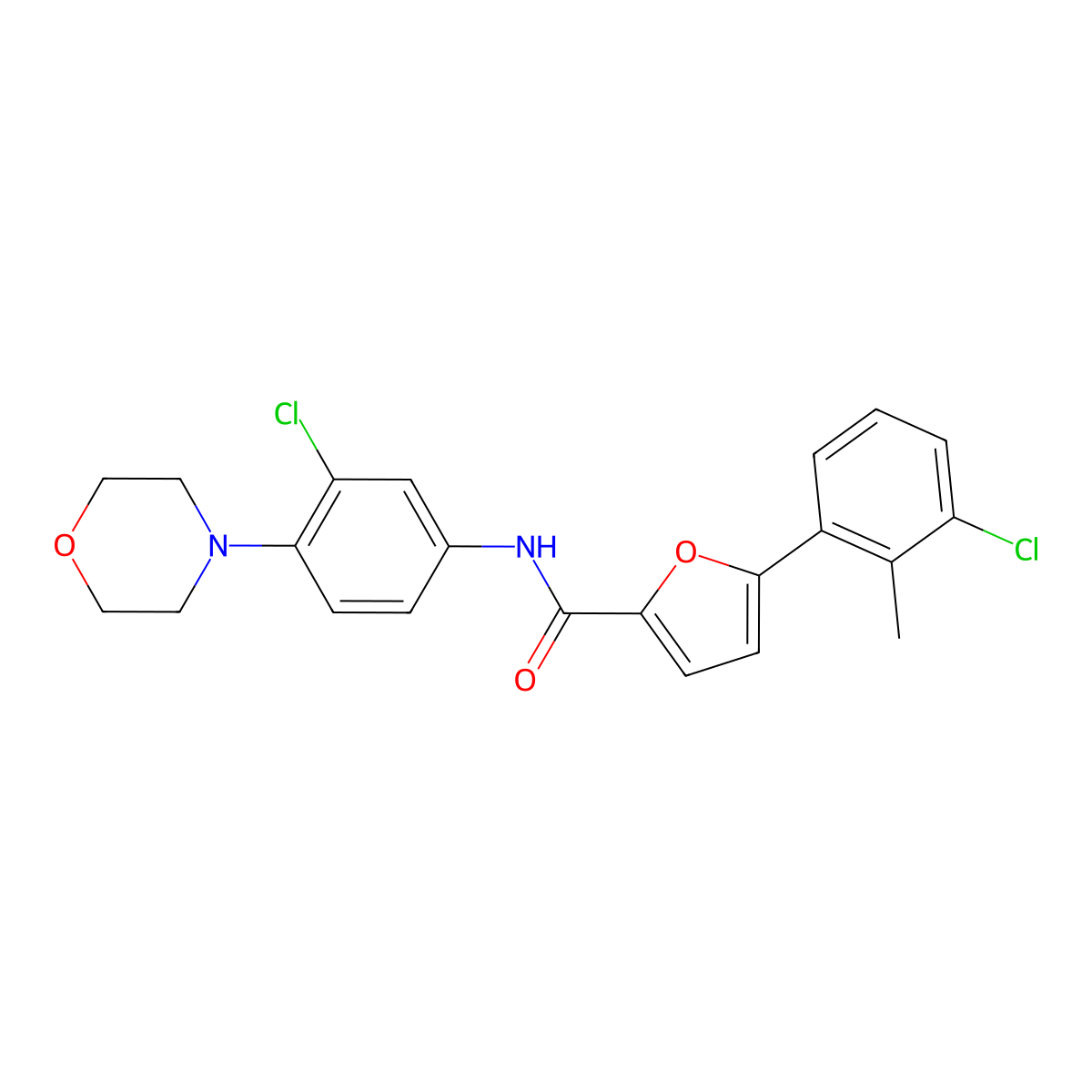 5-(3-chloro-2-methylphenyl)-N-(3-chloro-4-morpholin-4-ylphenyl)furan-2-carboxamide molecular structure, CAS 383903-53-5