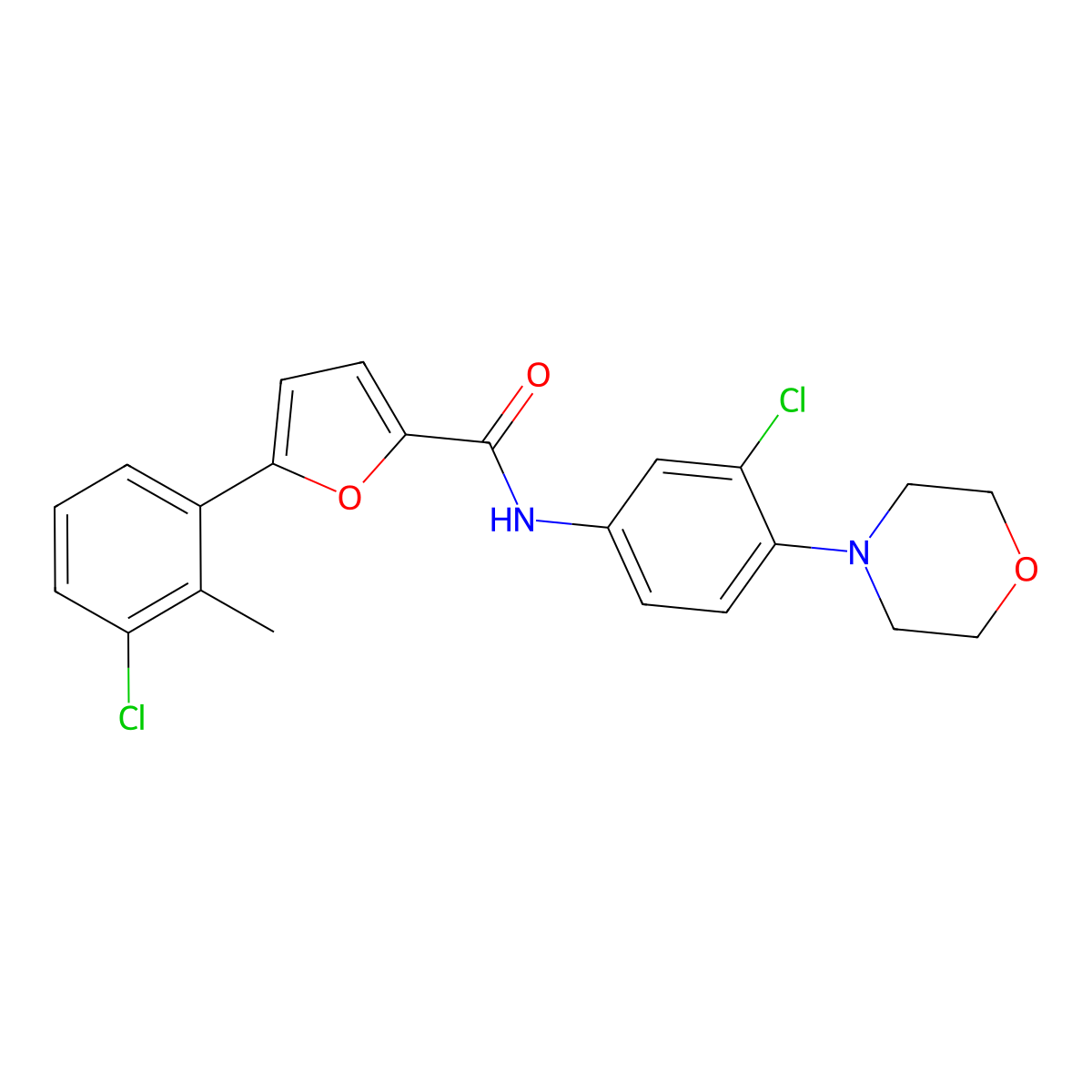 5-(3-chloro-2-methylphenyl)-N-(3-chloro-4-morpholin-4-ylphenyl)furan-2-carboxamide molecular structure, CAS 383903-53-5
