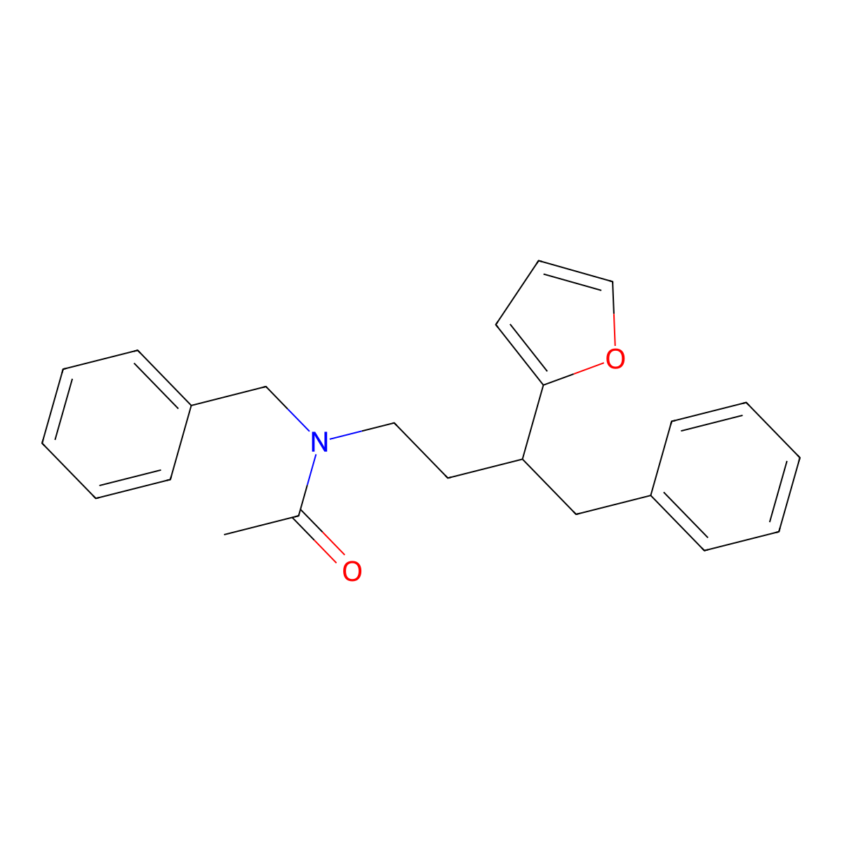 N-benzyl-N-[3-(furan-2-yl)-4-phenylbutyl]acetamide molecular structure, CAS 383904-41-4