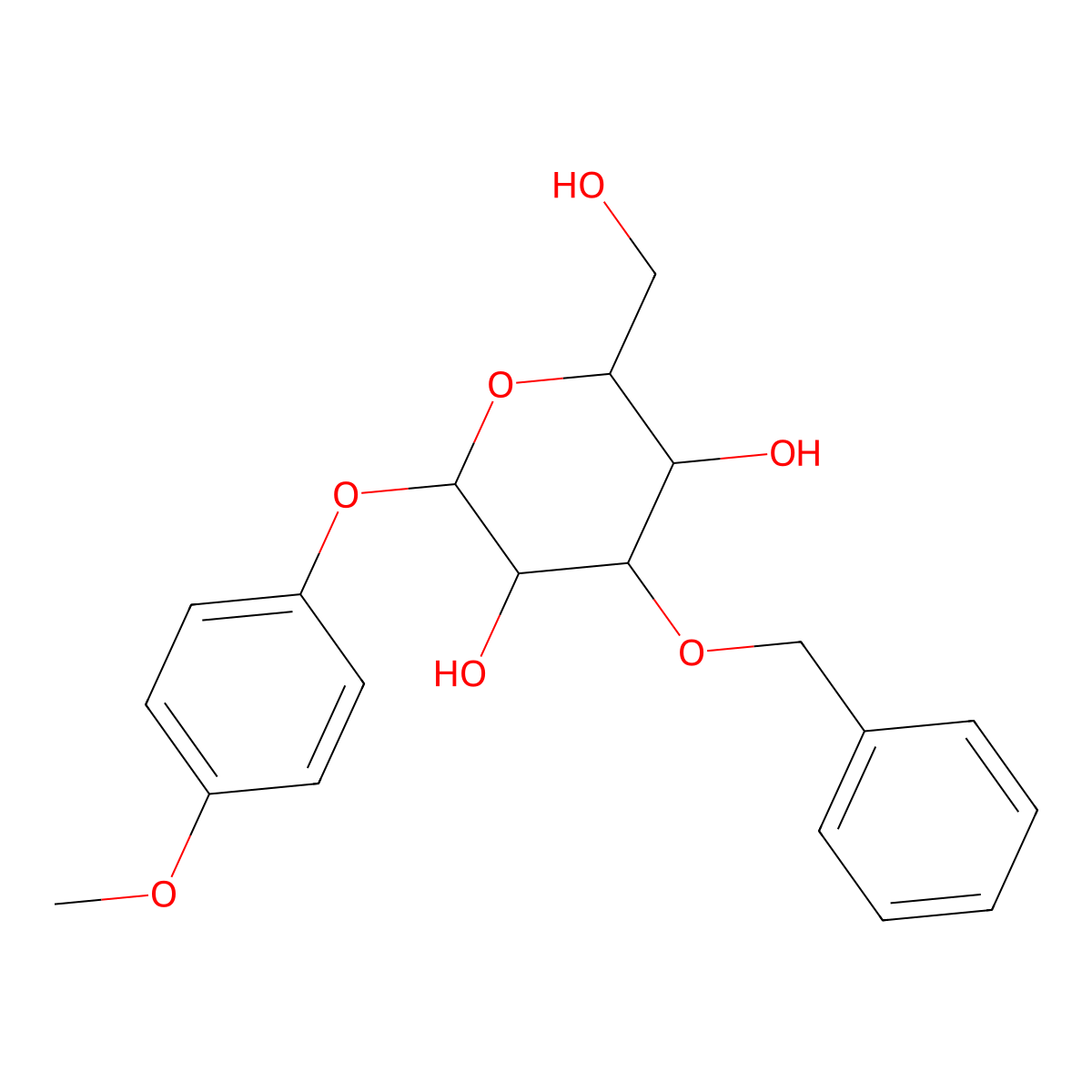 4-Methoxyphenyl 3-O-Benzyl-beta-D-galactopyranoside molecular structure, CAS 383905-60-0
