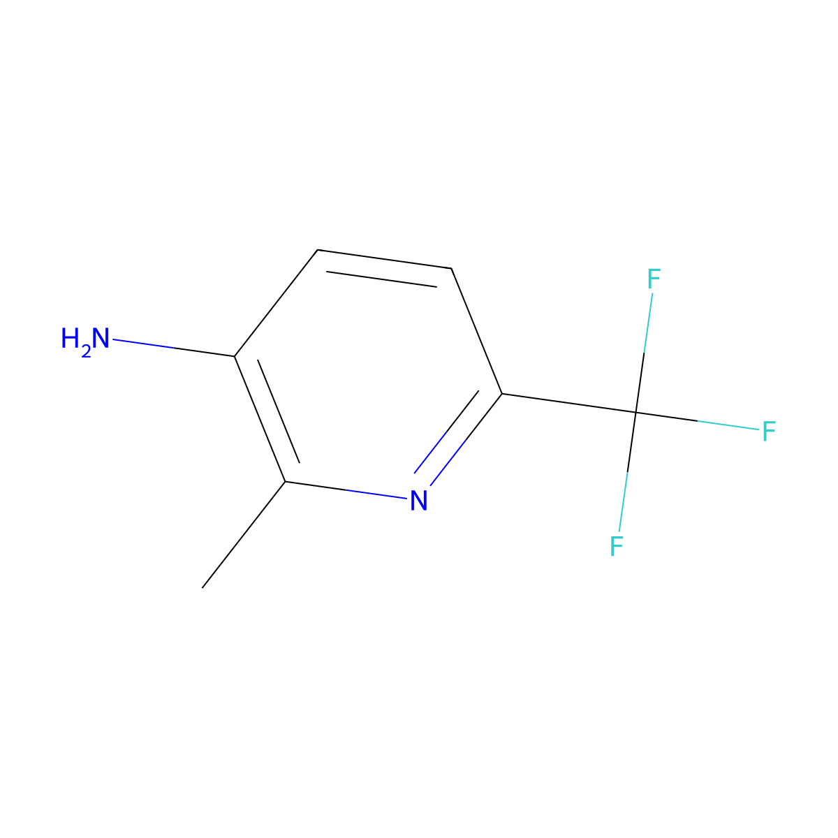 2-Methyl-6-(trifluoromethyl)pyridin-3-amine molecular structure, CAS 383907-17-3