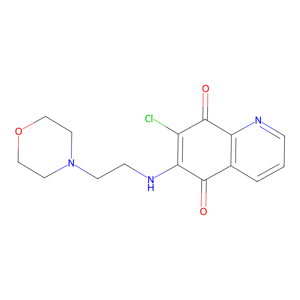 7-Chloro-6-(2-morpholin-4-ylethylamino)quinoline-5,8-dione molecular structure, CAS 383907-47-9