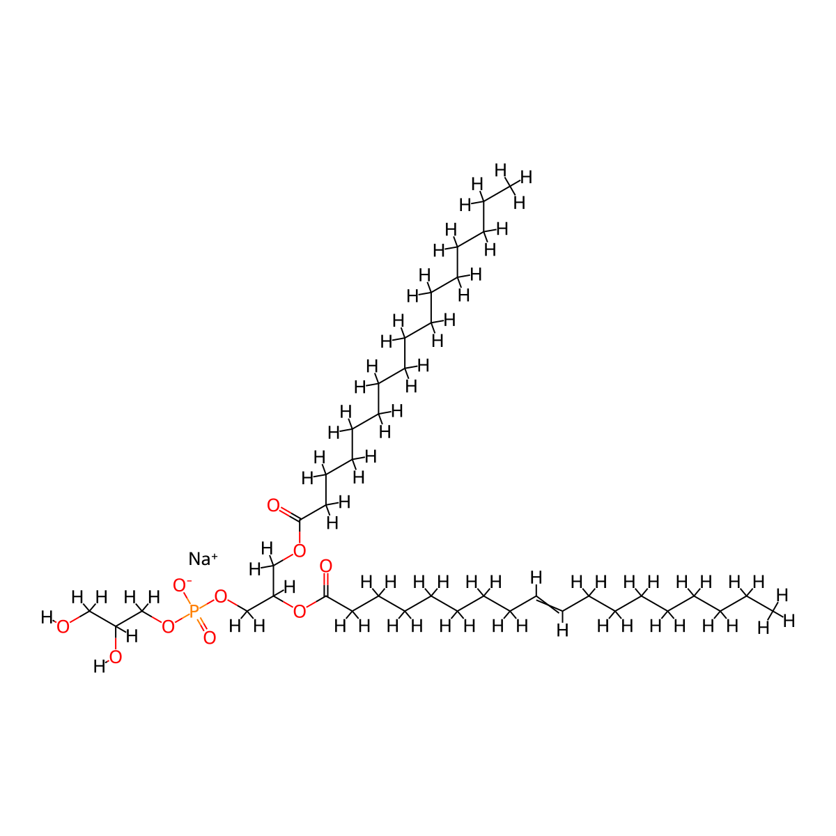 1-Palmitoyl-2-oleoyl-sn-glycero-3-PG (sodium salt) molecular structure, CAS 383907-64-0
