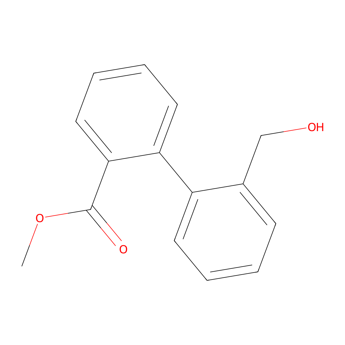 Methyl 2-[2-(hydroxymethyl)phenyl]benzoate molecular structure, CAS 38399-64-3