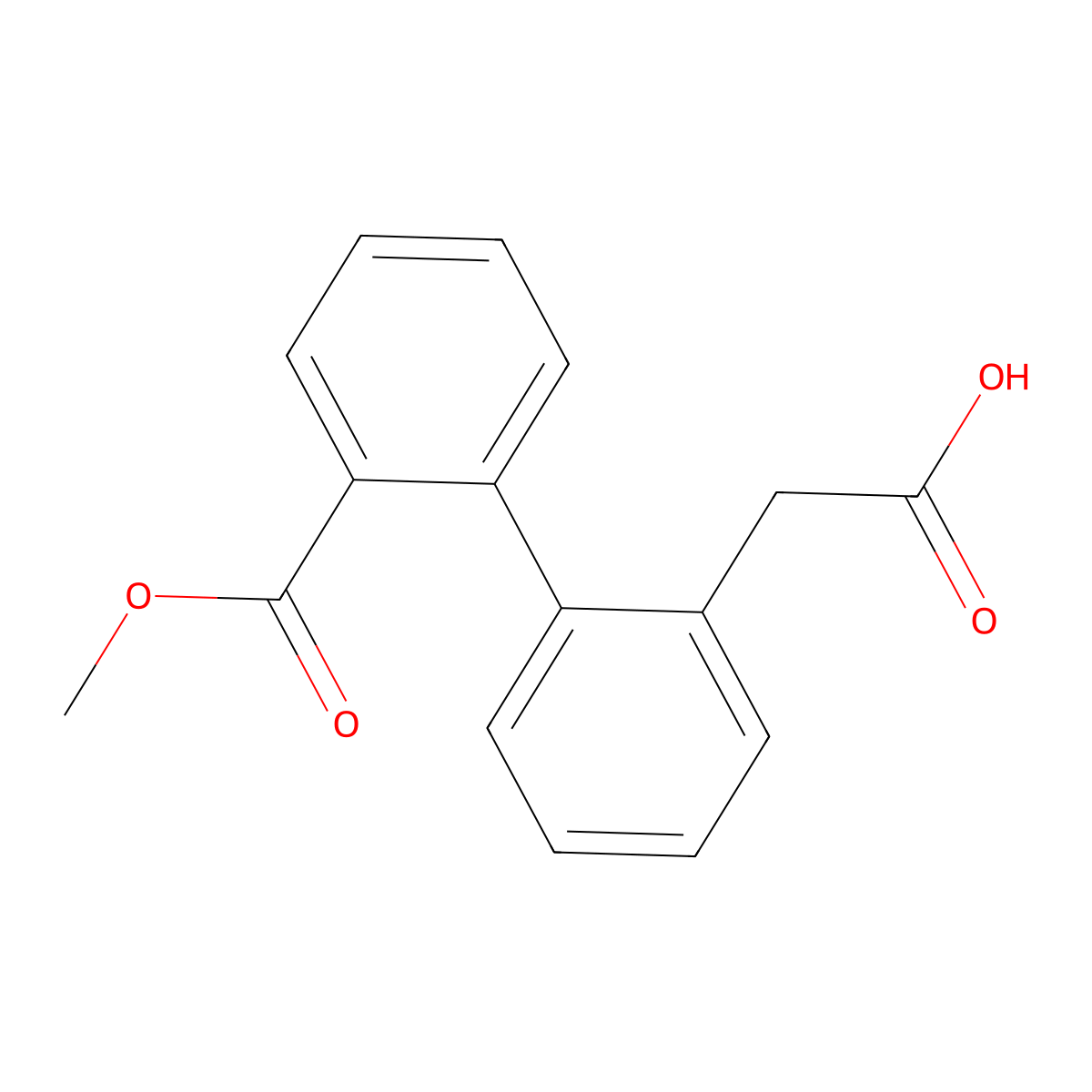 [2'-(Methoxycarbonyl)[1,1'-biphenyl]-2-yl]acetic acid molecular structure, CAS 38399-67-6