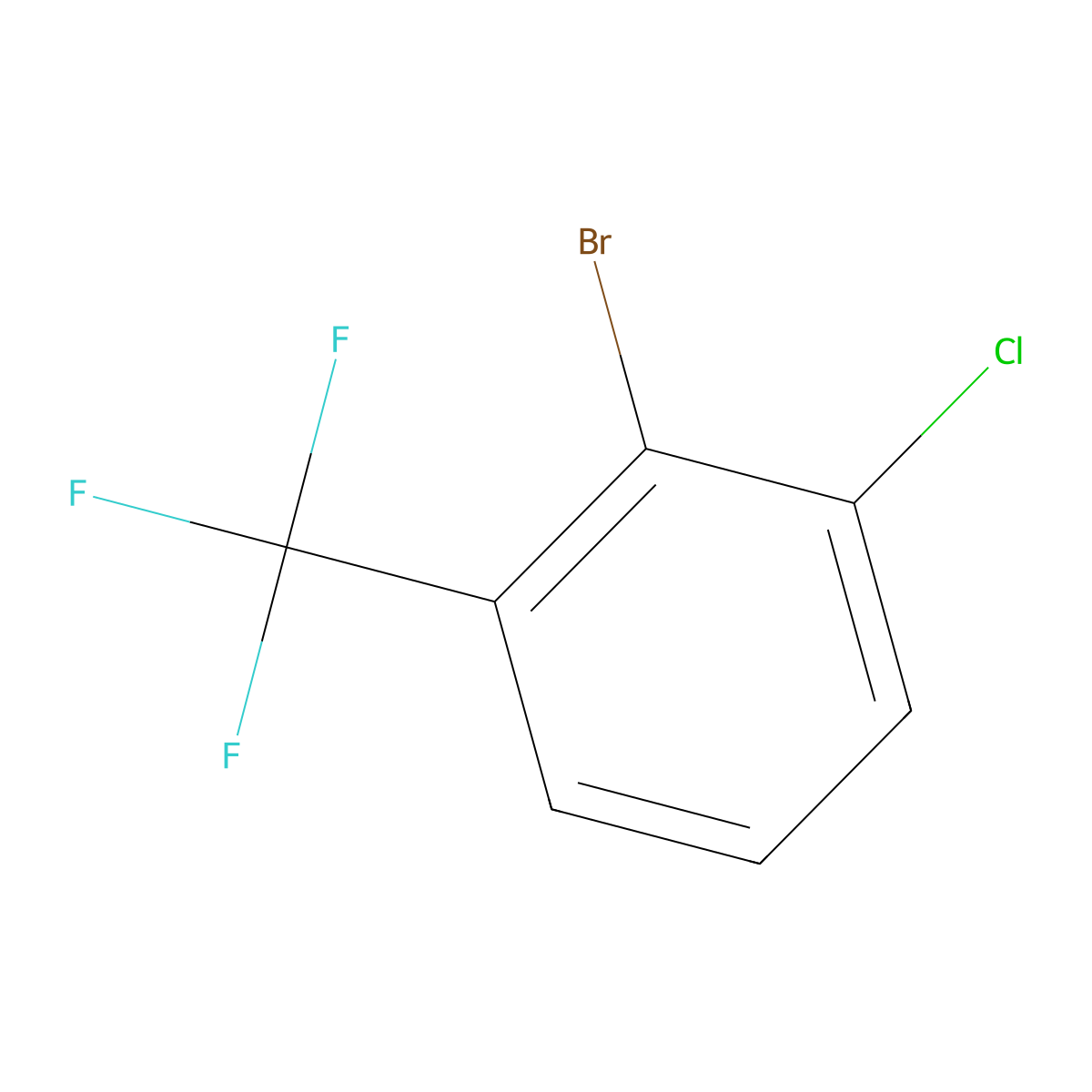 2-Bromo-1-chloro-3-(trifluoromethyl)benzene molecular structure, CAS 384-16-7