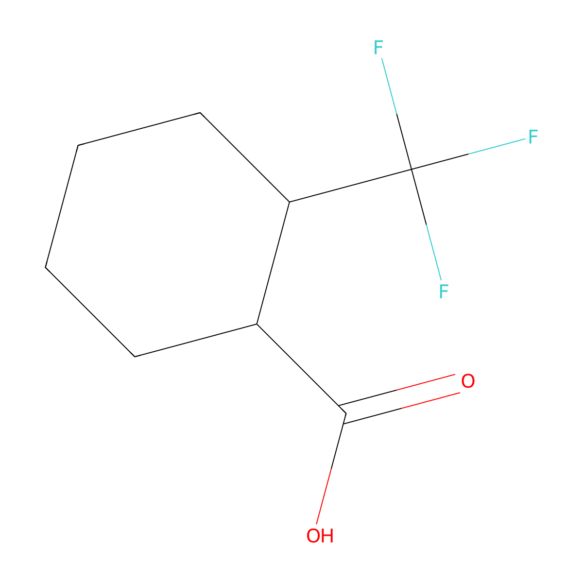 2-(Trifluoromethyl)cyclohexane-1-carboxylic acid molecular structure, CAS 384-20-3