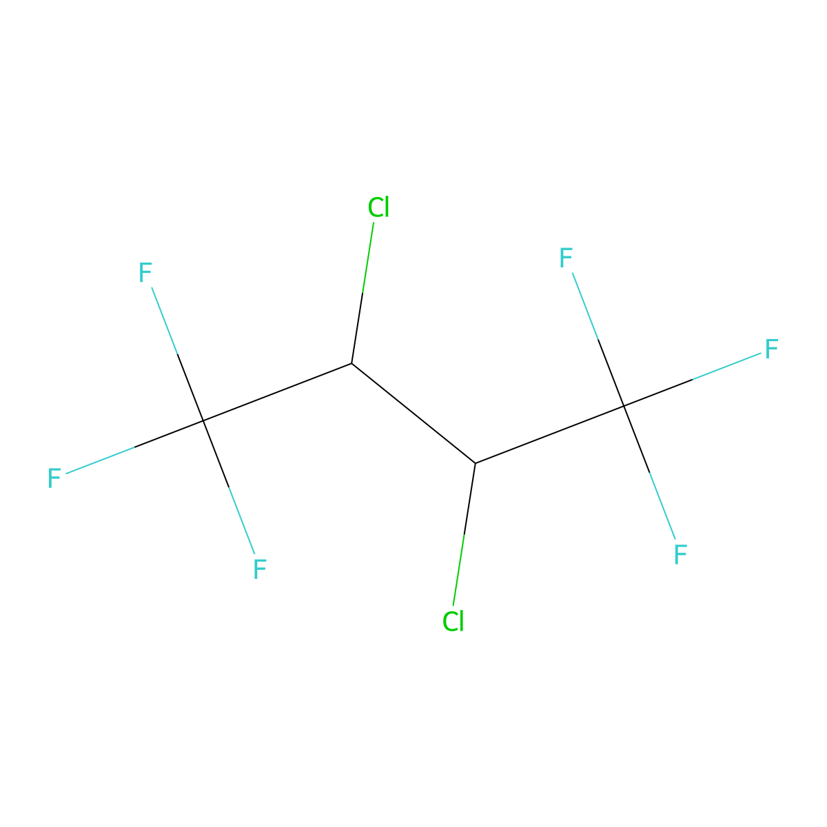 2,3-Dichloro-1,1,1,4,4,4-hexafluorobutane molecular structure, CAS 384-54-3