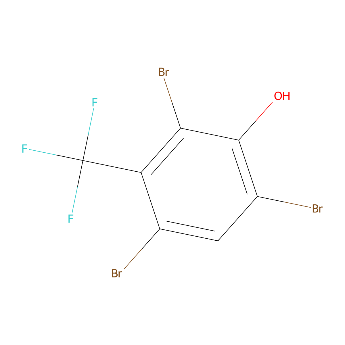 2,4,6-Tribromo-3-(trifluoromethyl)phenol molecular structure, CAS 384-87-2