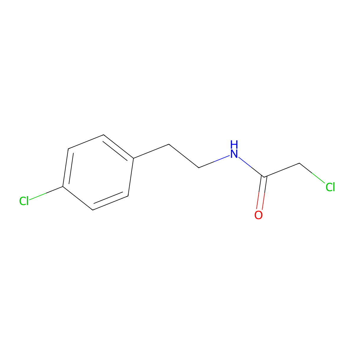2-chloro-N-[2-(4-chlorophenyl)ethyl]acetamide molecular structure, CAS 3840-66-2