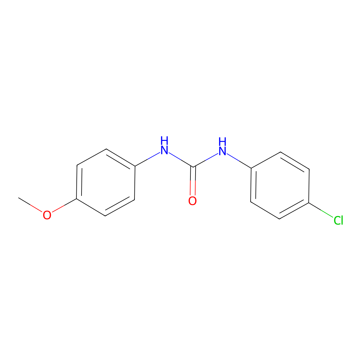 1-(4-Chlorophenyl)-3-(4-methoxyphenyl)urea molecular structure, CAS 3840-76-4