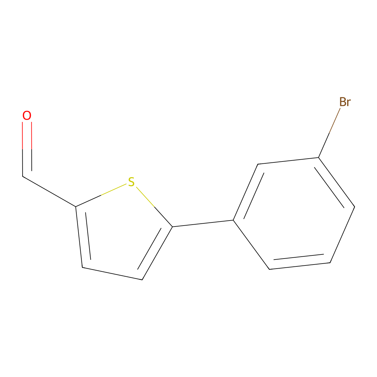 5-(3-Bromophenyl)thiophene-2-carbaldehyde molecular structure, CAS 38401-72-8