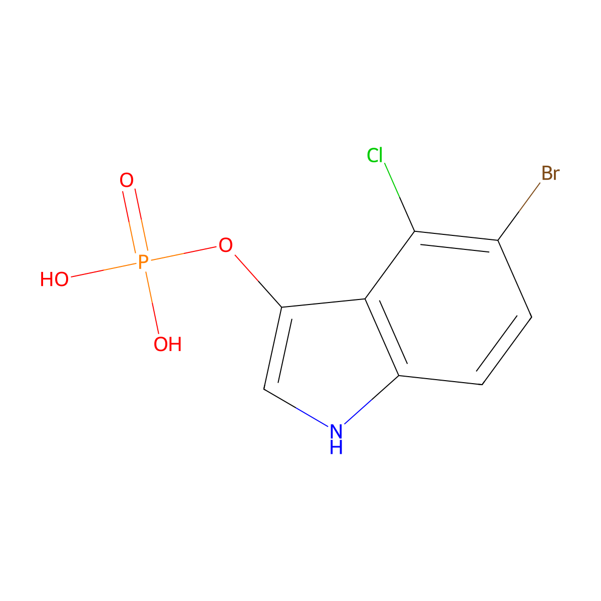 5-Bromo-4-chloro-3-indolyl phosphate molecular structure, CAS 38404-93-2