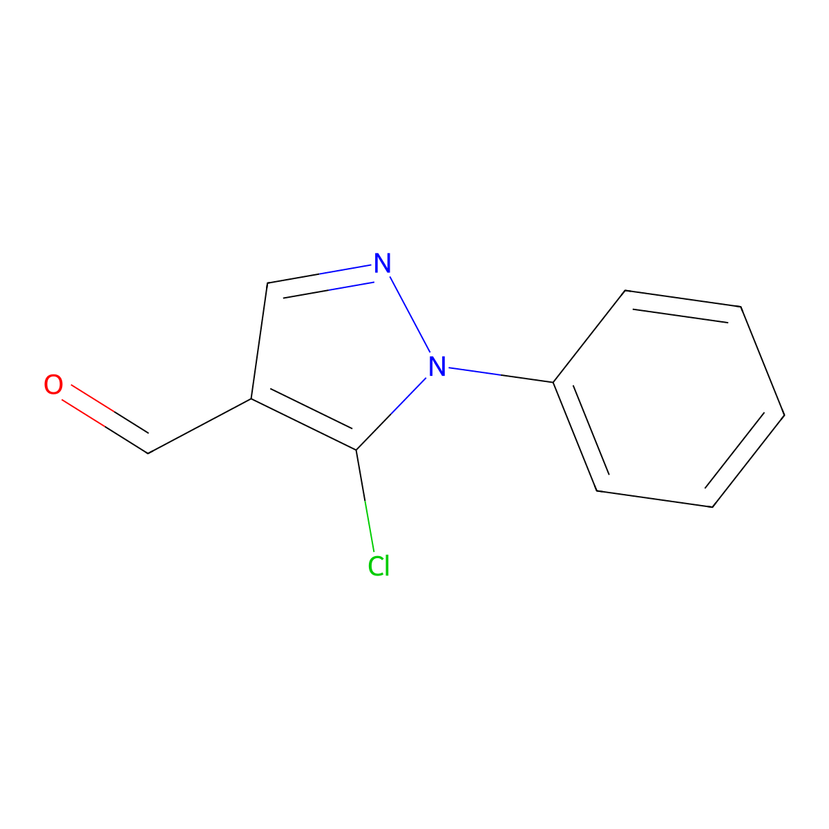 5-chloro-1-phenyl-1H-pyrazole-4-carbaldehyde molecular structure, CAS 38405-69-5