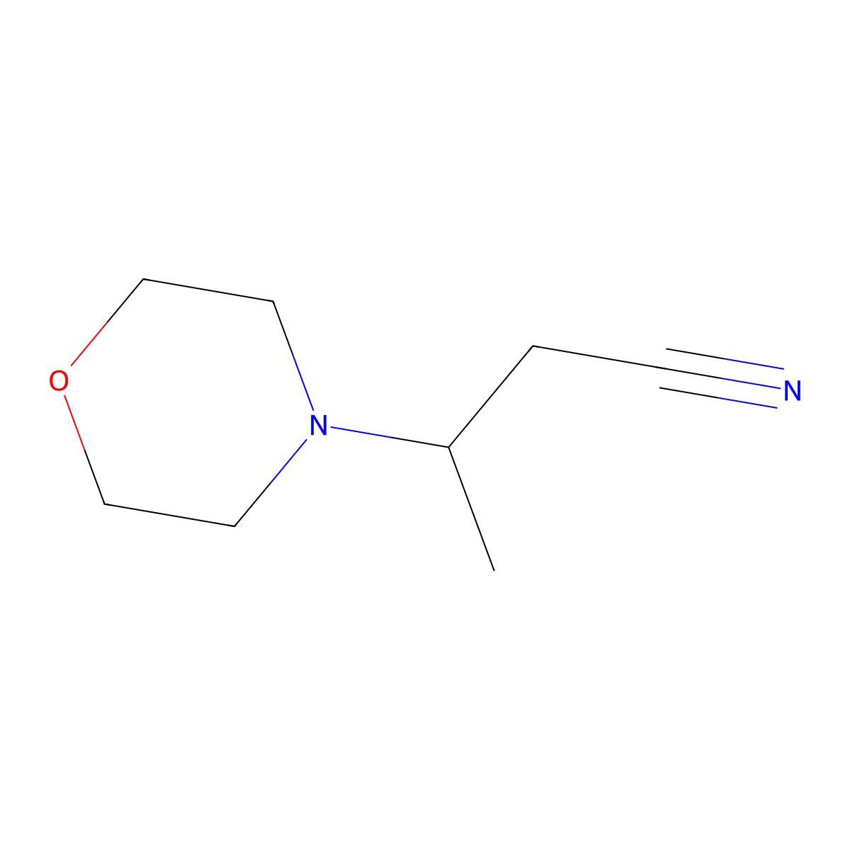 3-(Morpholin-4-yl)butanenitrile molecular structure, CAS 38405-81-1