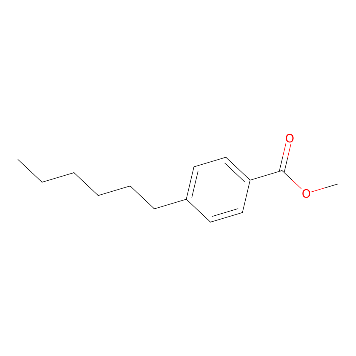 Benzoic acid, 4-hexyl-, methyl ester molecular structure, CAS 38409-63-1