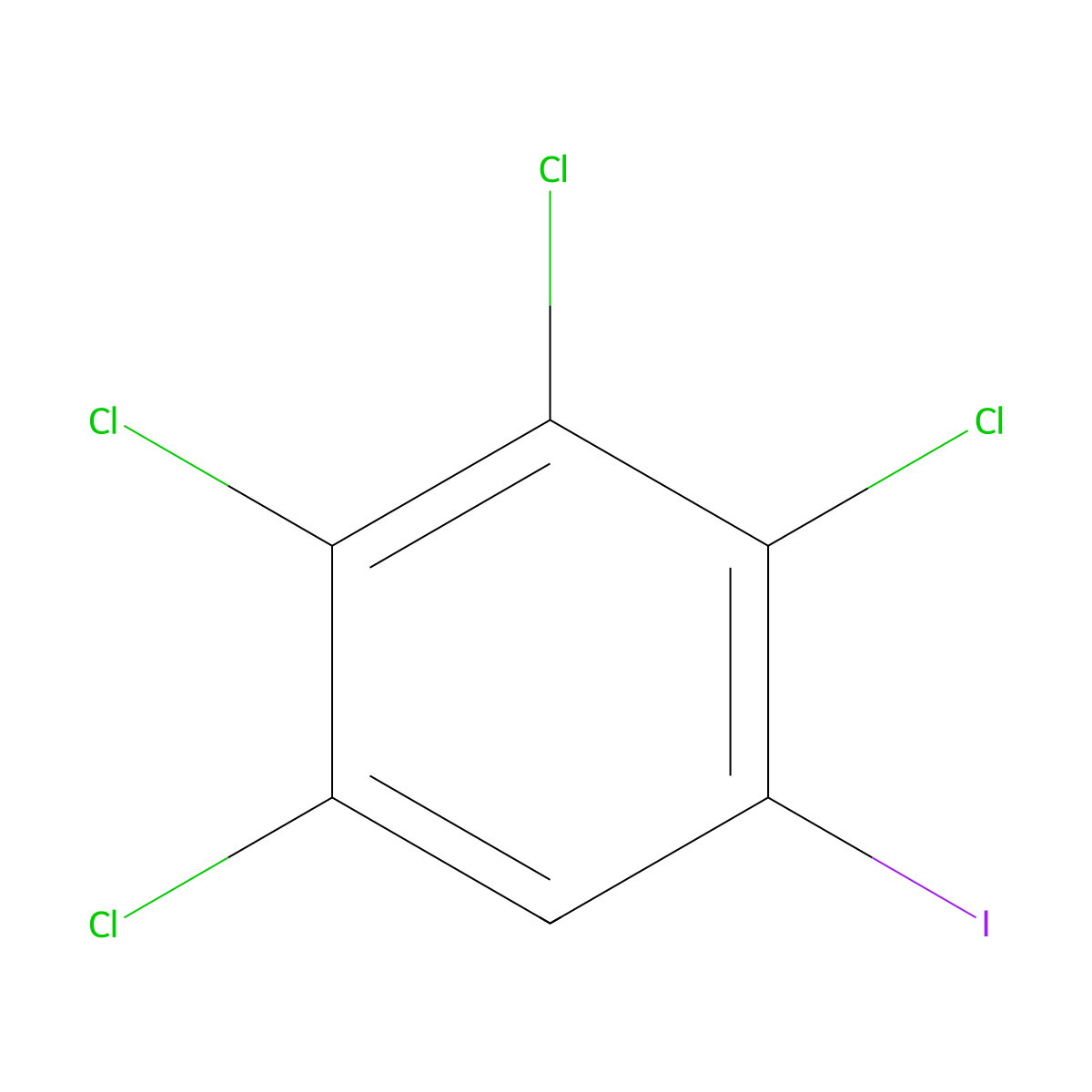 1,2,3,4-Tetrachloro-5-iodobenzene molecular structure, CAS 38411-21-1