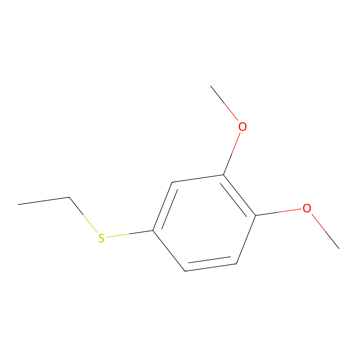 3,4-Dimethoxyphenyl ethyl sulfide molecular structure, CAS 38417-27-5