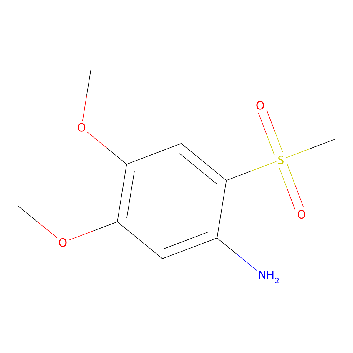 2-Methanesulfonyl-4,5-dimethoxyaniline molecular structure, CAS 38417-36-6