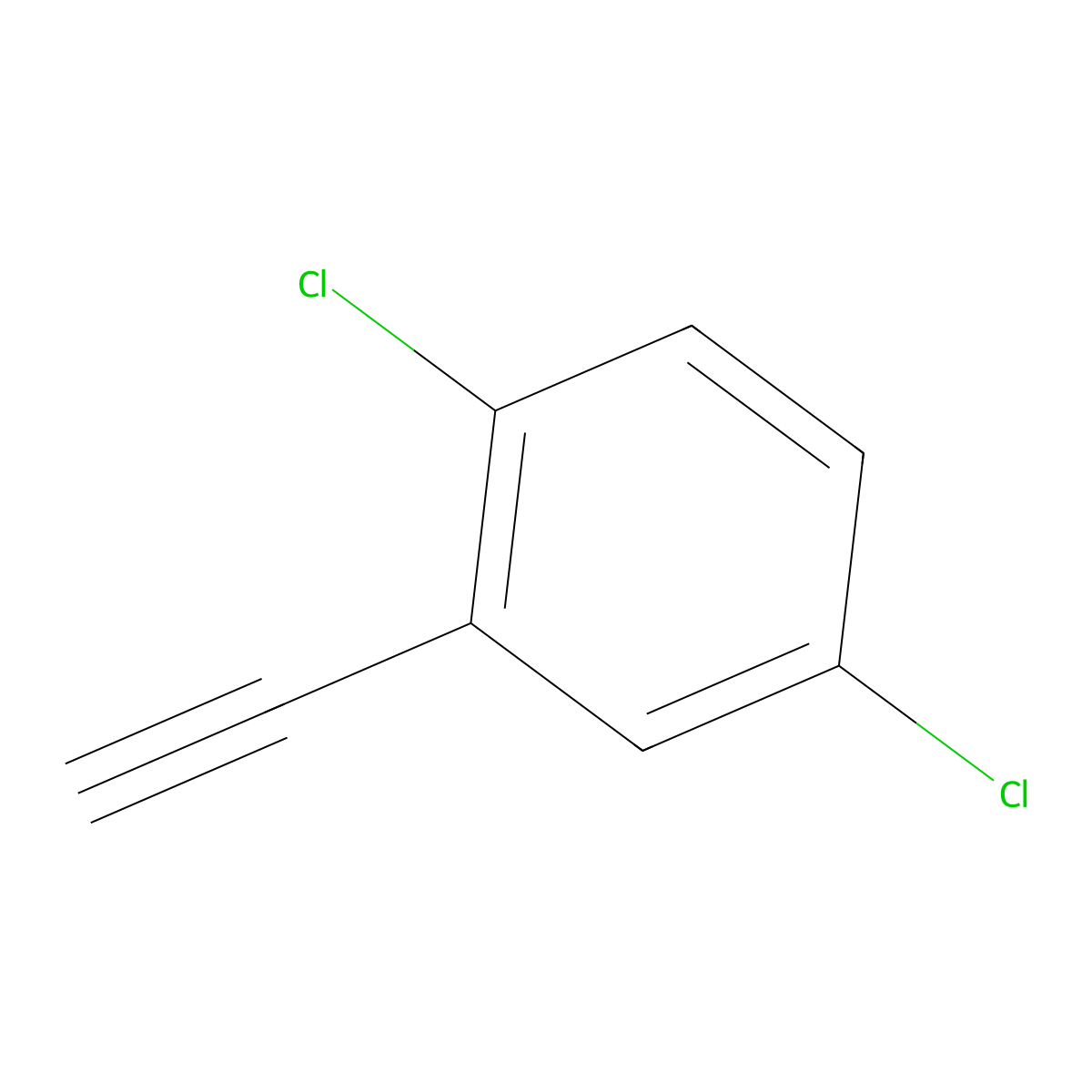 1,4-Dichloro-2-ethynylbenzene molecular structure, CAS 38417-89-9