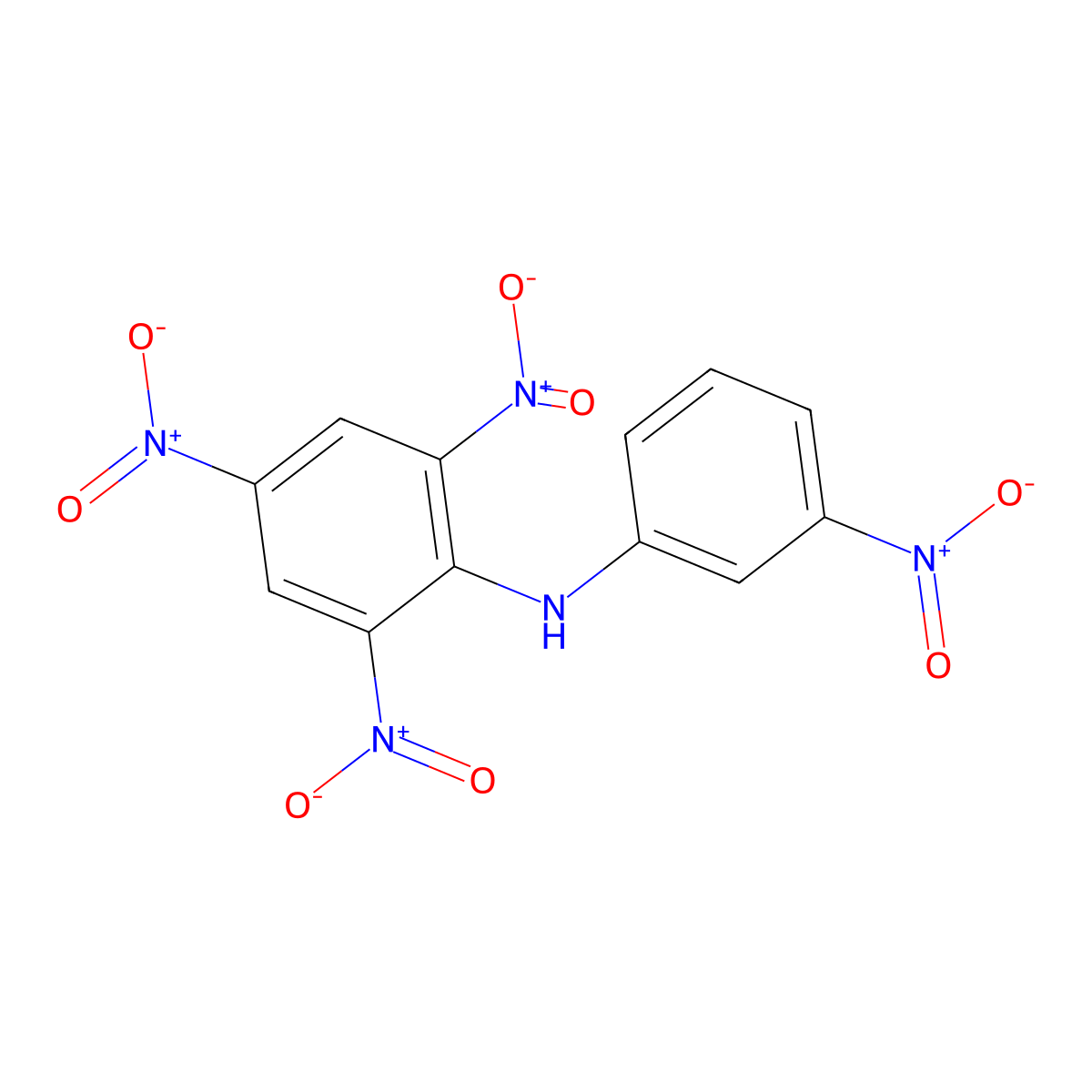 2,3',4,6-Tetranitrodiphenylamine molecular structure, CAS 38417-96-8