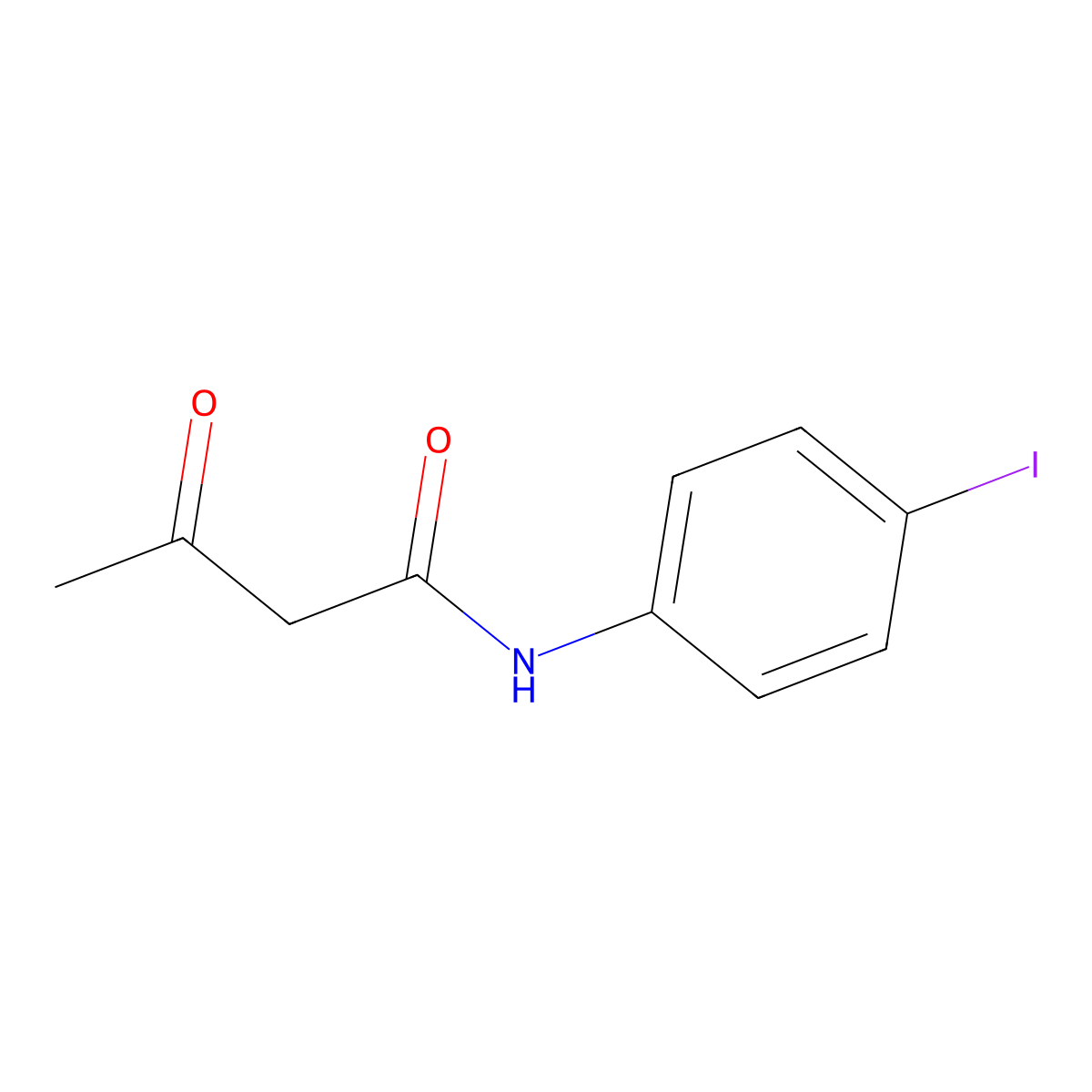 N-(4-iodophenyl)-3-oxobutanamide molecular structure, CAS 38418-25-6