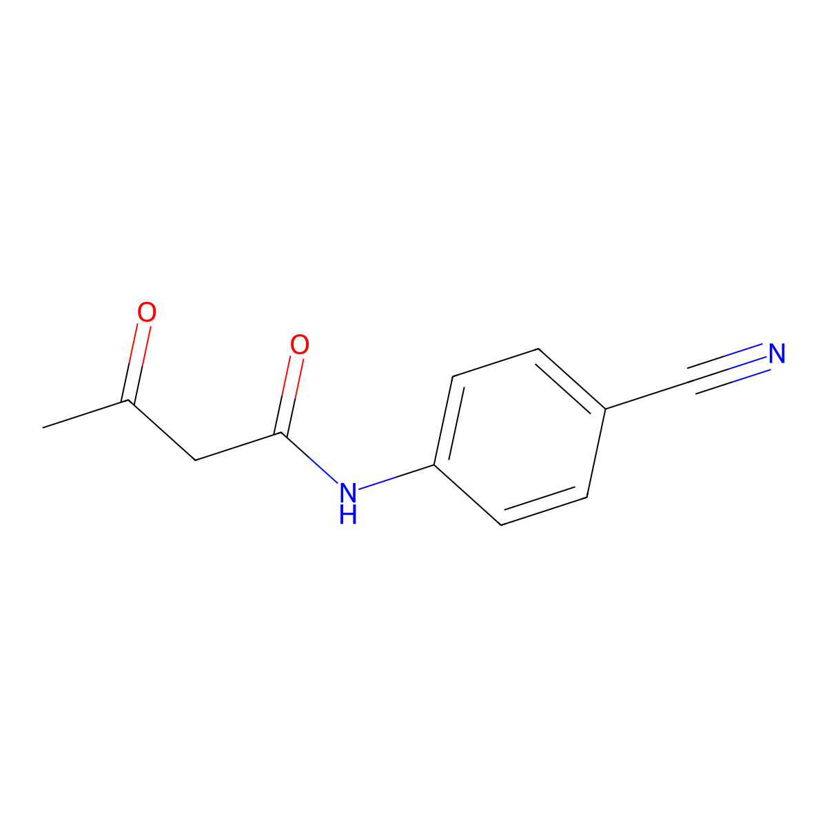 N-(4-cyanophenyl)-3-oxobutanamide molecular structure, CAS 38418-26-7