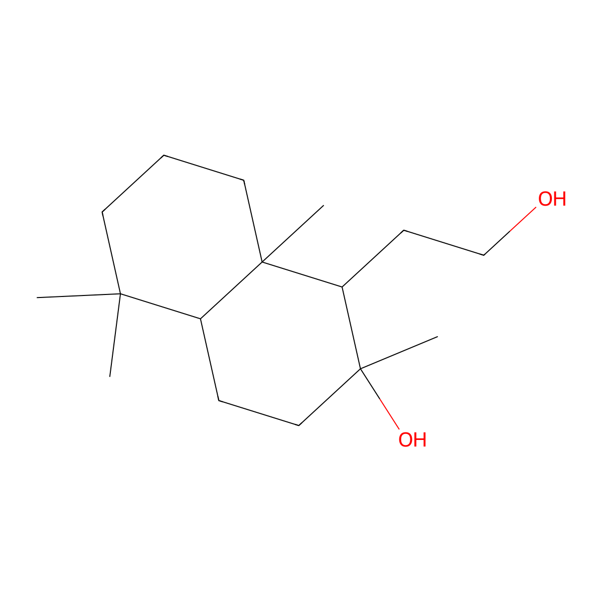 Sclareol glycol molecular structure, CAS 38419-75-9
