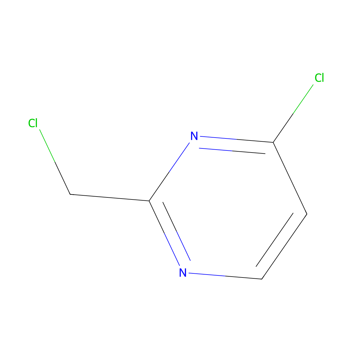 4-Chloro-2-(chloromethyl)pyrimidine molecular structure, CAS 3842-28-2