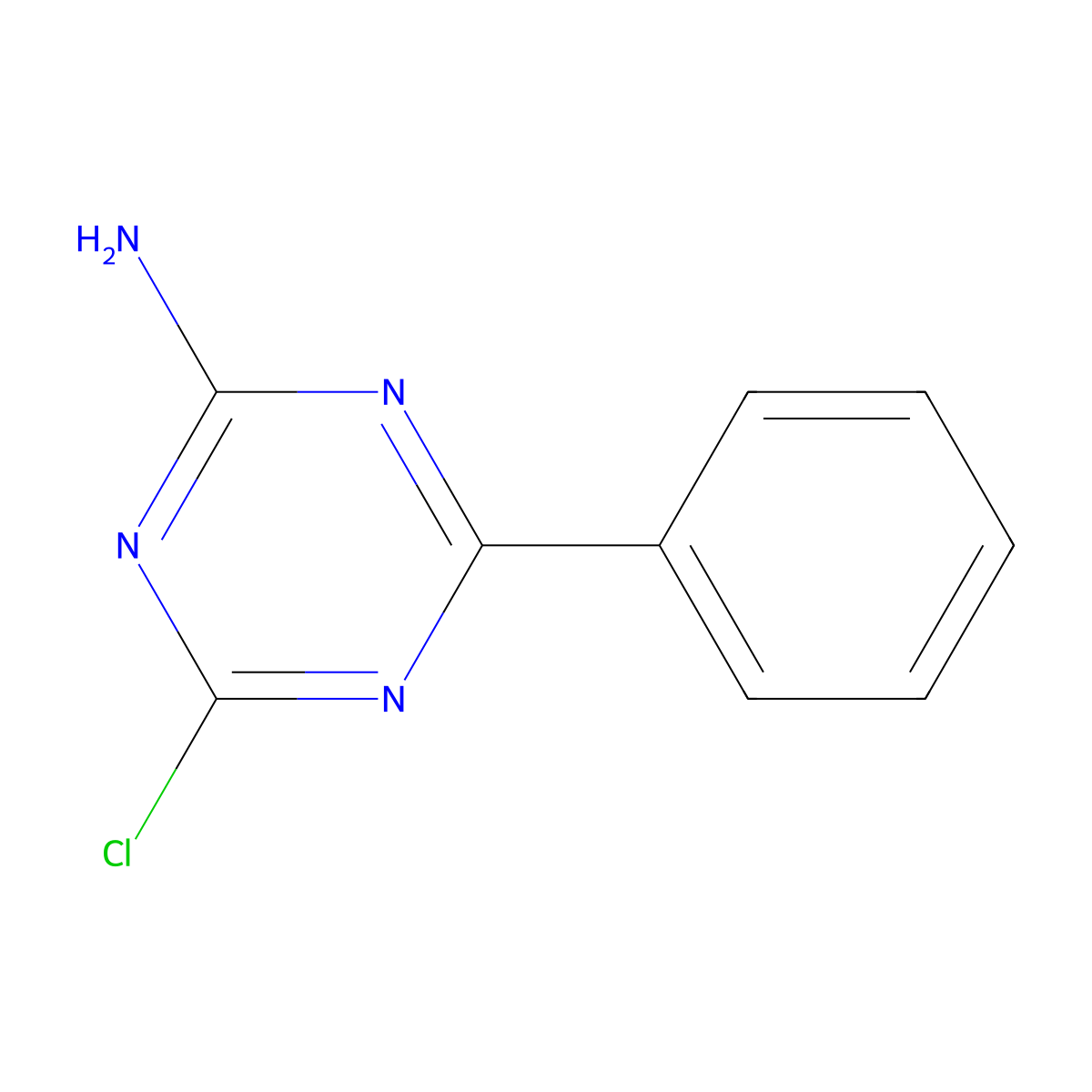 4-Chloro-6-phenyl-1,3,5-triazin-2-amine molecular structure, CAS 3842-53-3