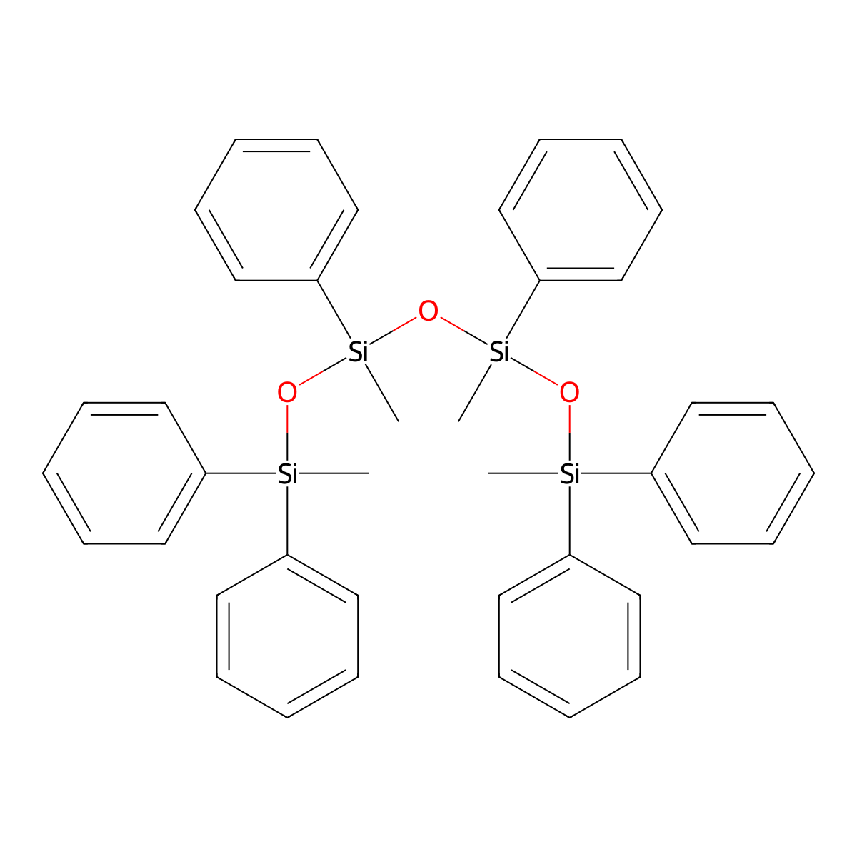 Tetramethyl hexaphenyl tetrasiloxane molecular structure, CAS 38421-40-8