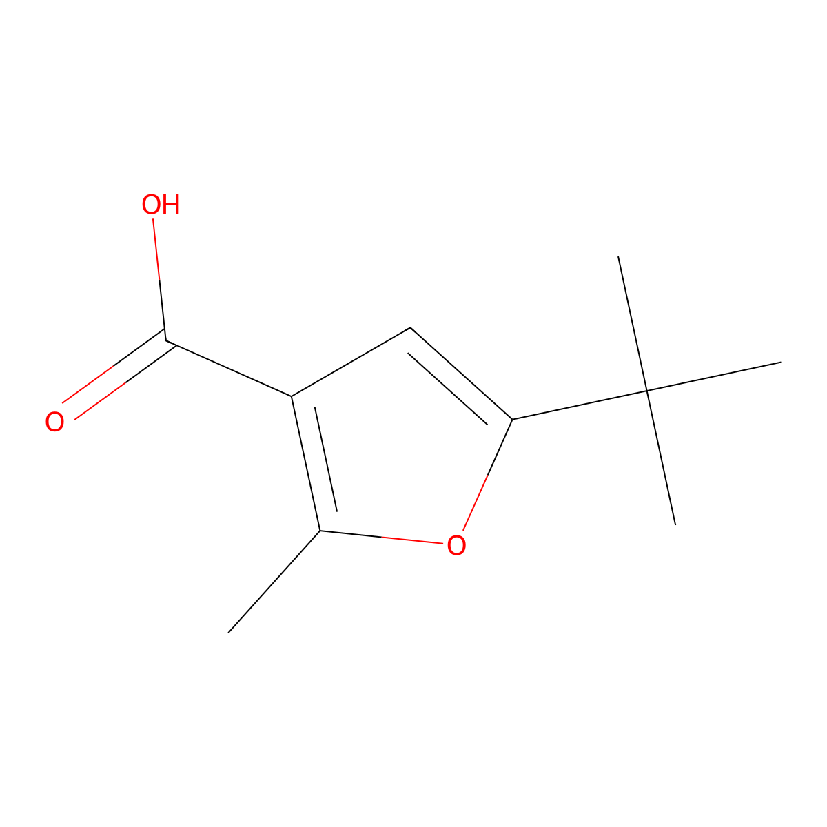 5-(tert-Butyl)-2-methyl-3-furoic acid molecular structure, CAS 38422-62-7