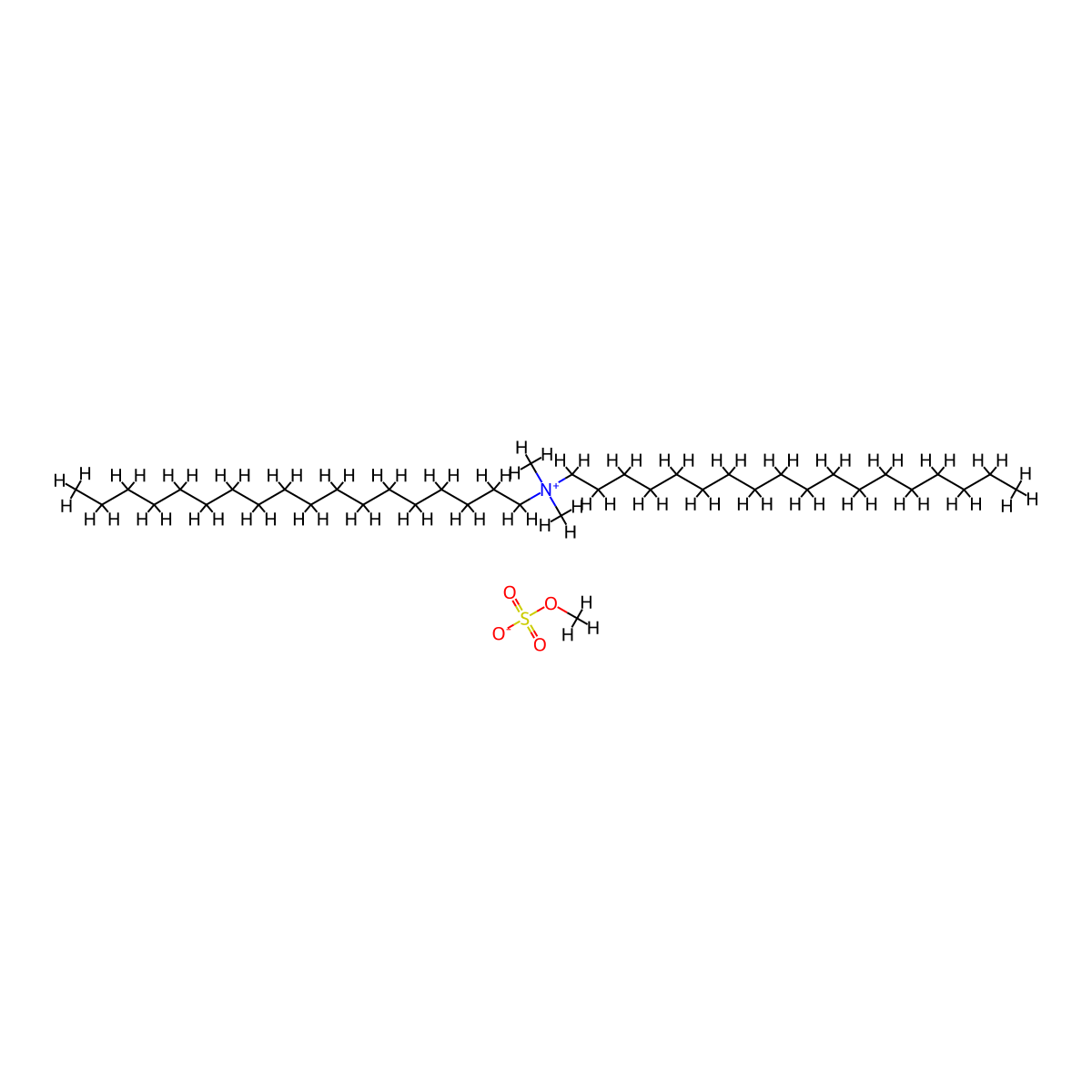 Dimethyldioctadecylammonium methyl sulfate molecular structure, CAS 3843-16-1