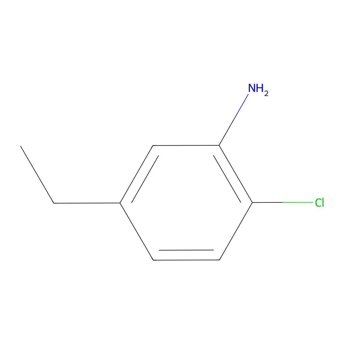 2-Chloro-5-ethylaniline molecular structure, CAS 3843-87-6