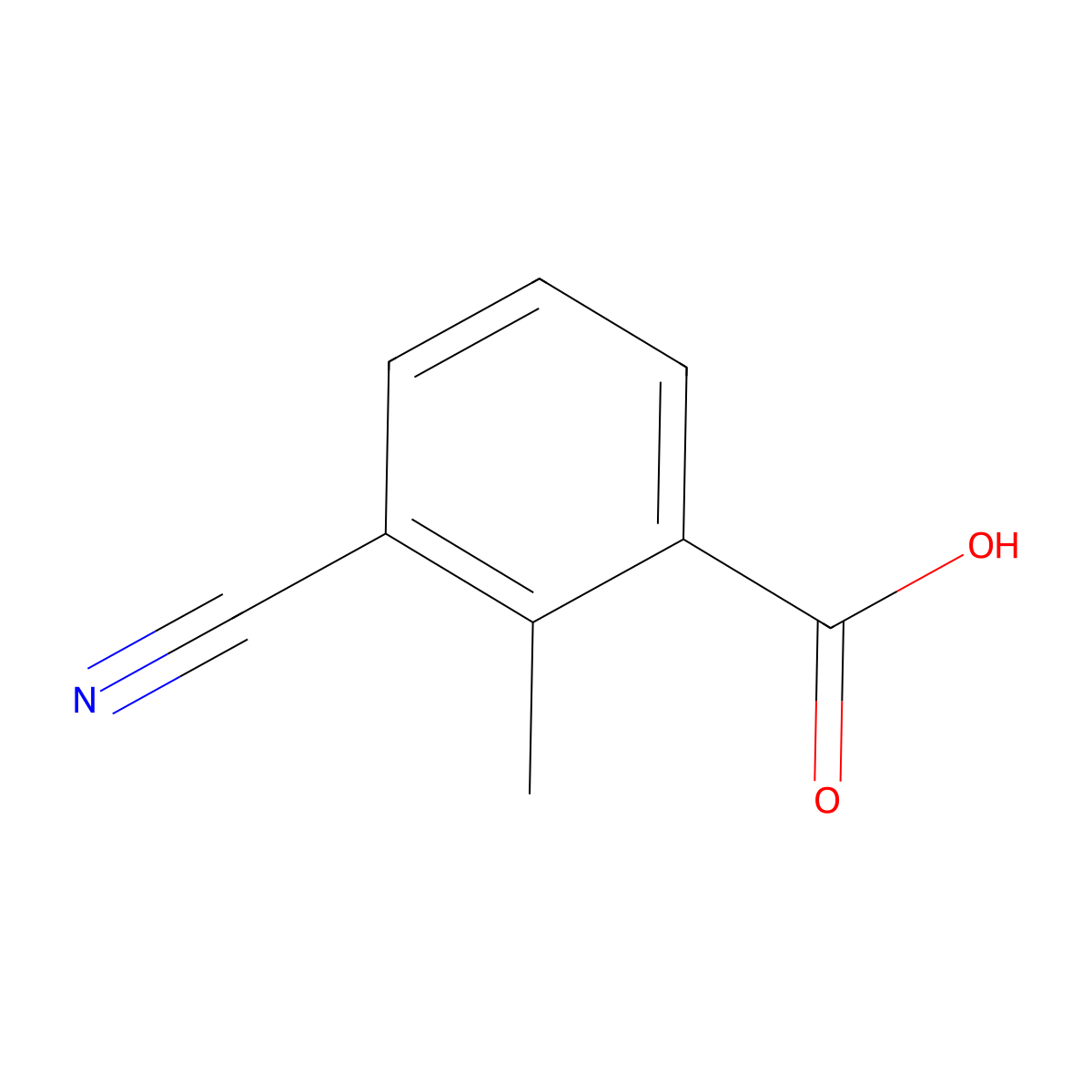 3-Cyano-2-methylbenzoic acid molecular structure, CAS 3843-99-0