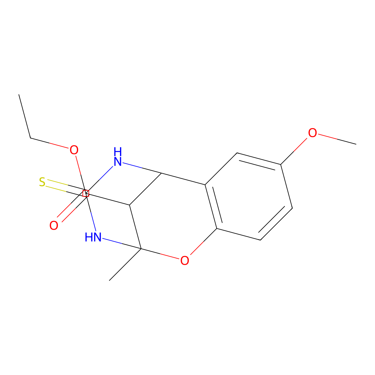 ethyl 8-methoxy-2-methyl-4-thioxo-3,4,5,6-tetrahydro-2H-2,6-methano-1,3,5-benzoxadiazocine-11-carboxylate molecular structure, CAS 384335-14-2