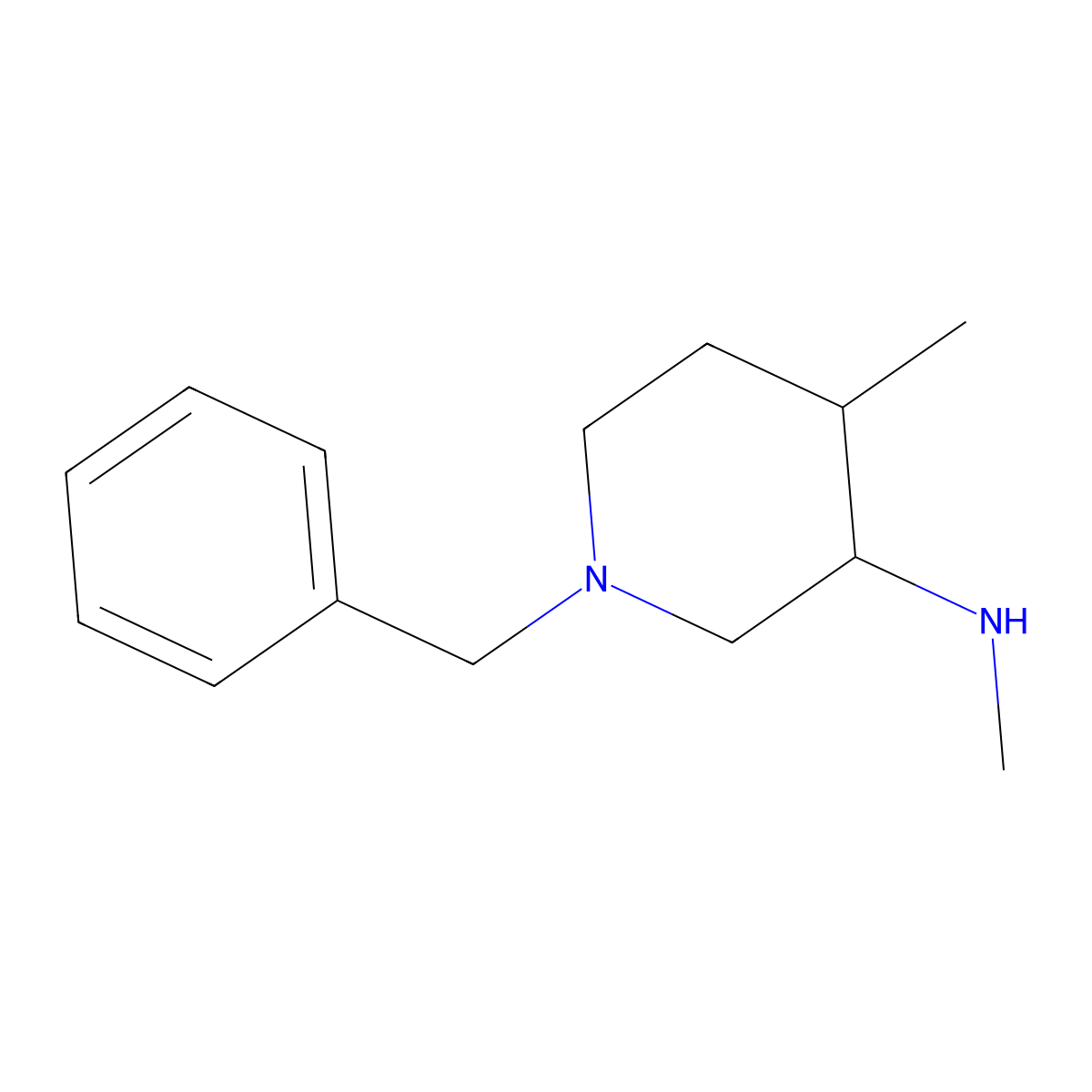 1-benzyl-N,4-dimethylpiperidin-3-amine molecular structure, CAS 384338-23-2