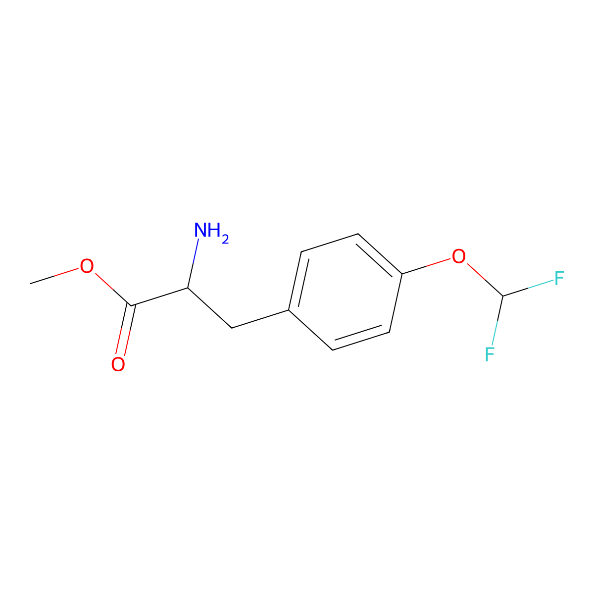 Methyl 2-amino-3-[4-(difluoromethoxy)phenyl]propanoate molecular structure, CAS 384344-78-9