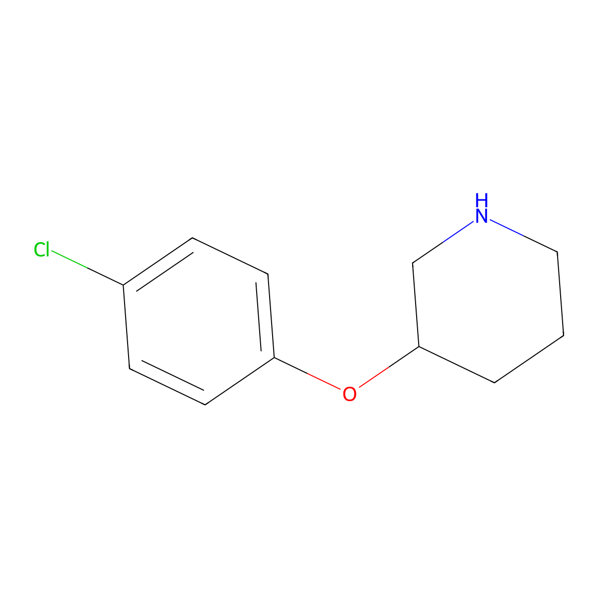 3-(4-Chlorophenoxy)piperidine molecular structure, CAS 384346-27-4