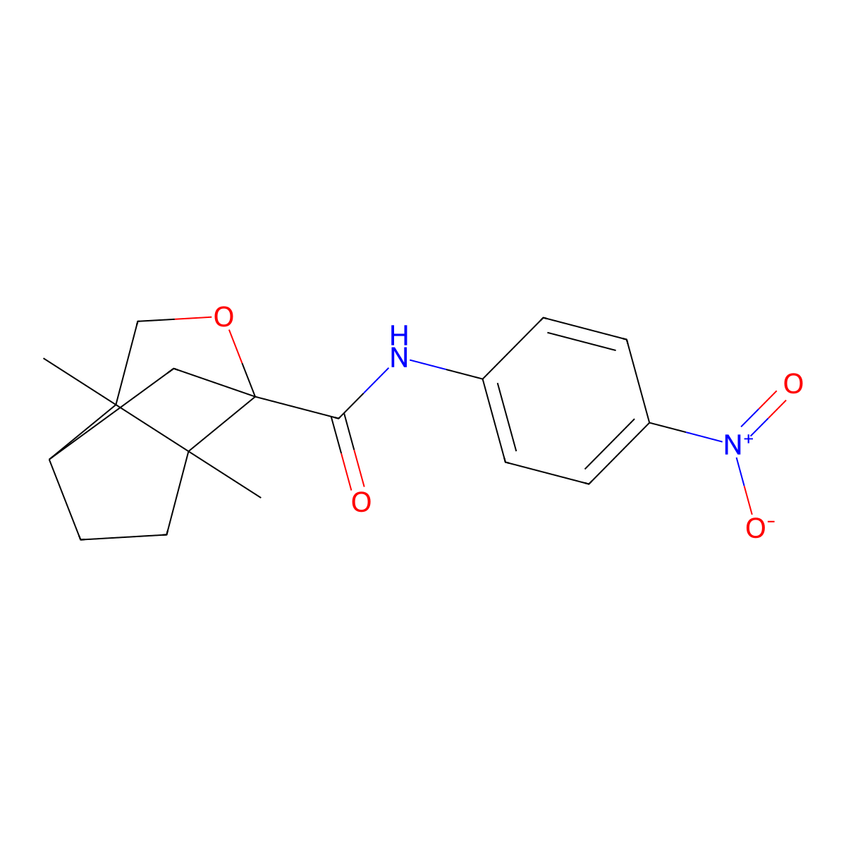 3a,6a-dimethyl-N-(4-nitrophenyl)hexahydro-1H-1,4-methanocyclopenta[c]furan-1-carboxamide molecular structure, CAS 384348-89-4