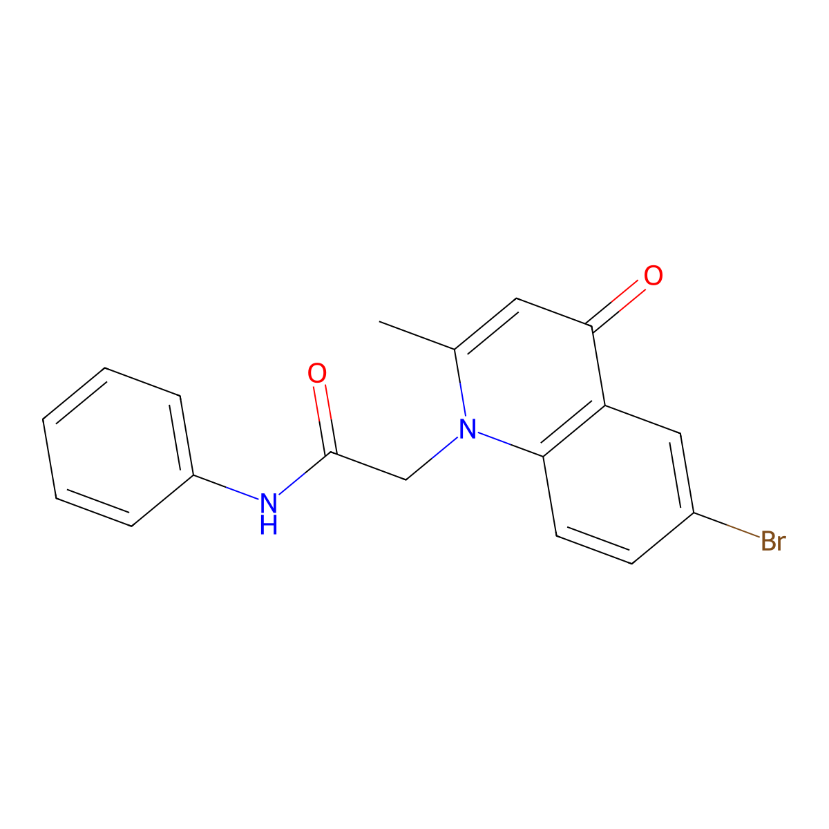2-(6-bromo-2-methyl-4-oxoquinolin-1-yl)-N-phenylacetamide molecular structure, CAS 384349-95-5