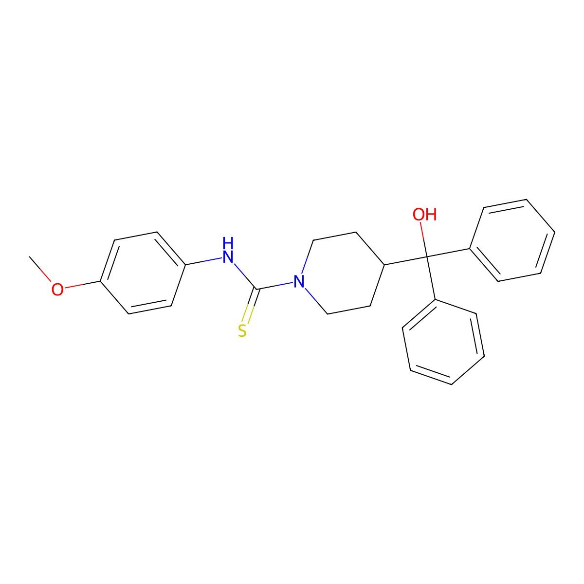 4-[hydroxy(diphenyl)methyl]-N-(4-methoxyphenyl)piperidine-1-carbothioamide molecular structure, CAS 384349-98-8