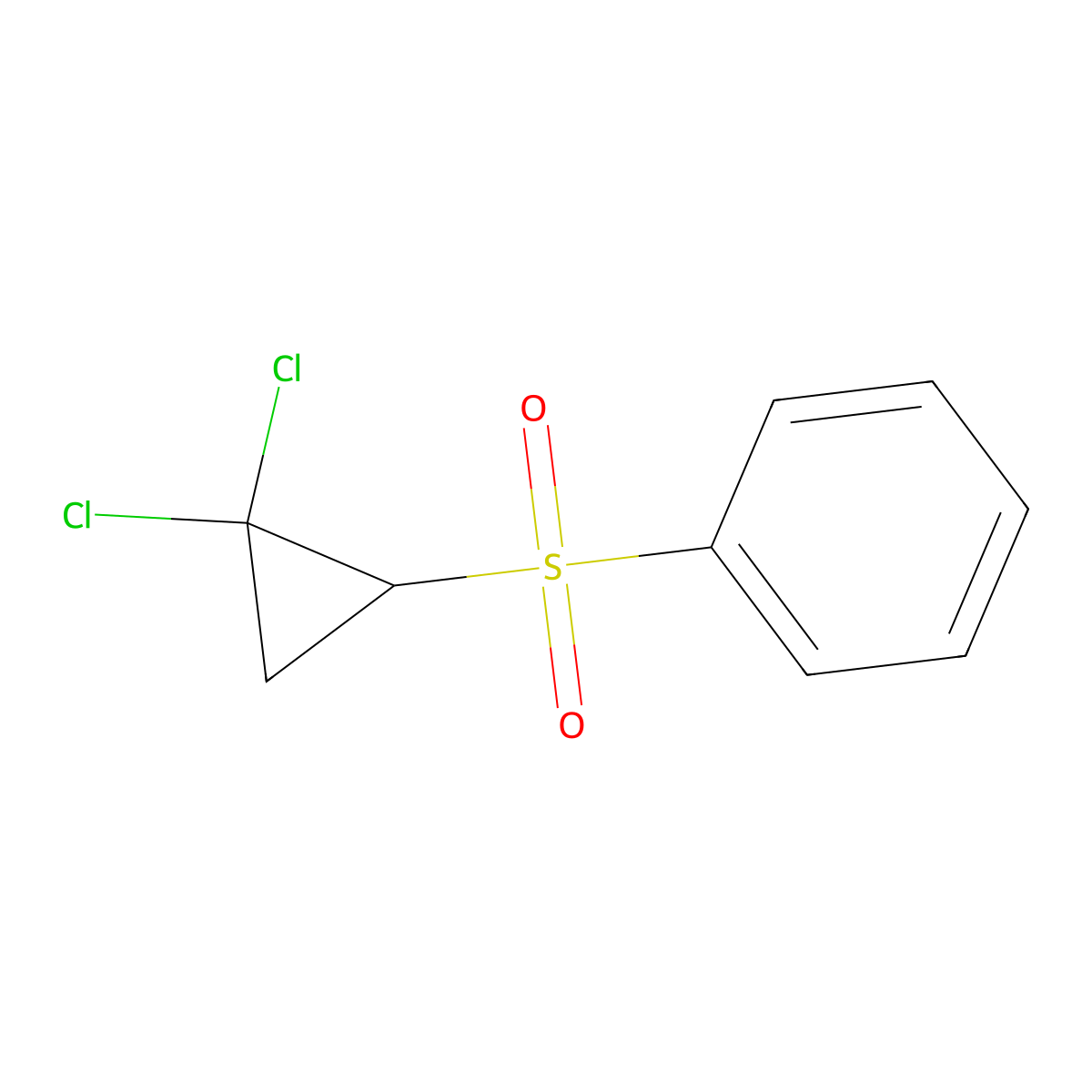 2,2-Dichlorocyclopropyl phenyl sulfone molecular structure, CAS 38435-04-0