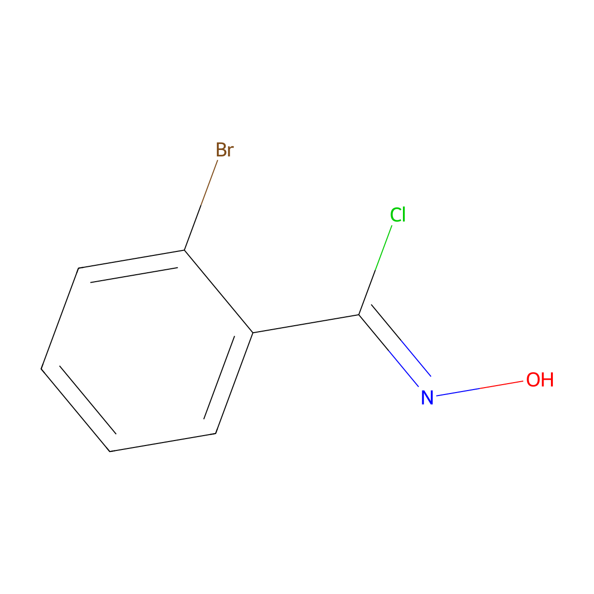 2-Bromo-N-hydroxybenzene-1-carboximidoyl chloride molecular structure, CAS 38435-47-1