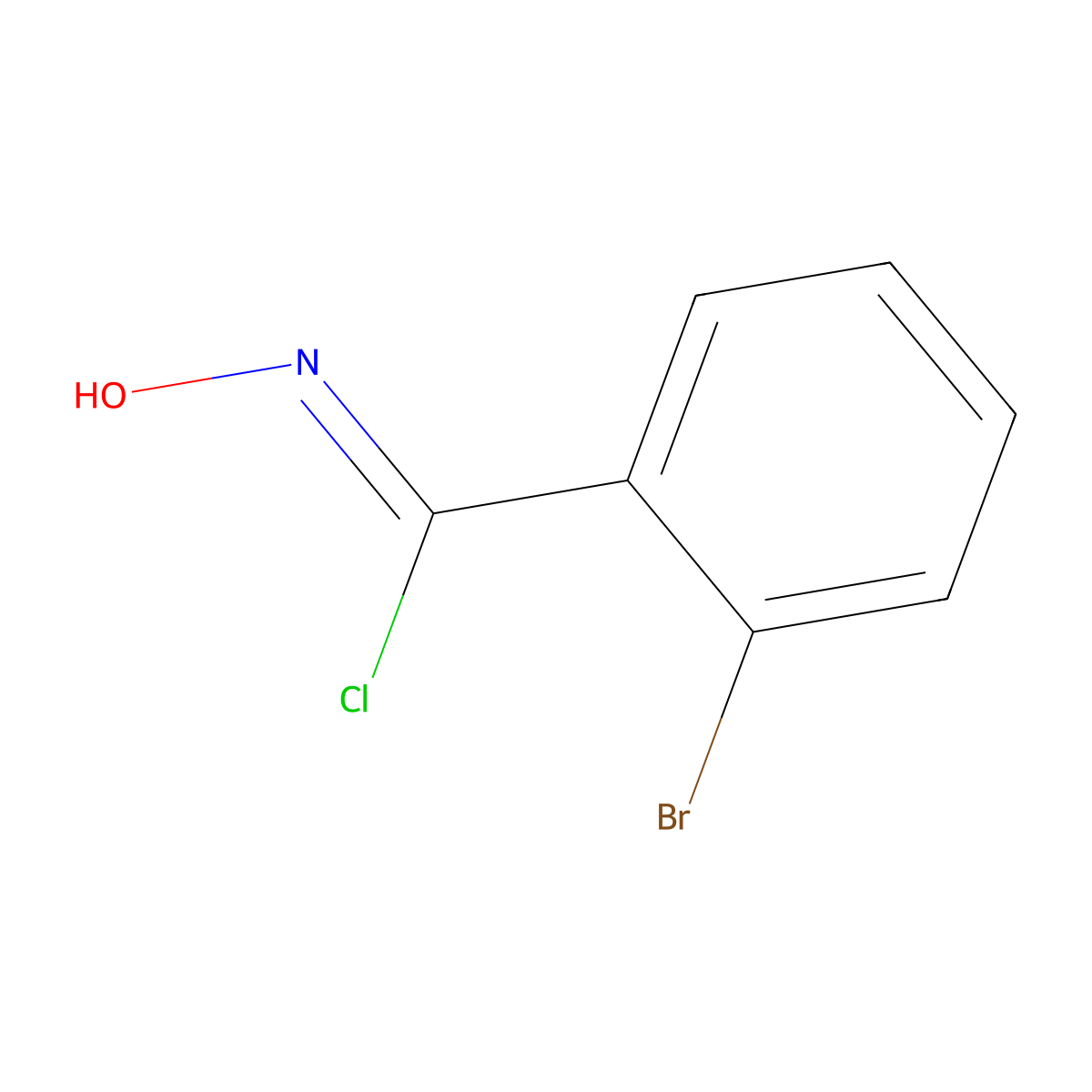 2-Bromo-N-hydroxybenzene-1-carboximidoyl chloride molecular structure, CAS 38435-47-1