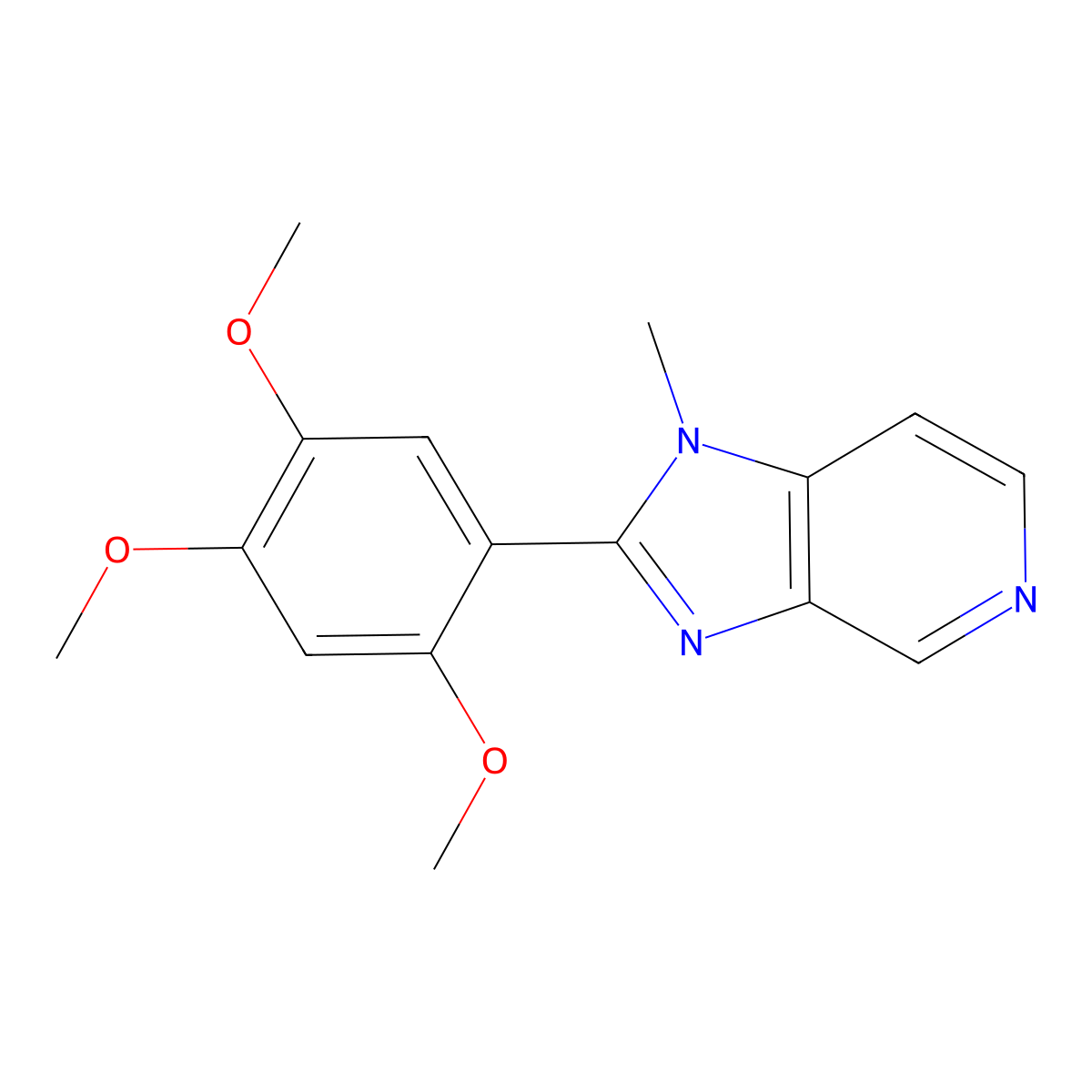 1-methyl-2-(2,4,5-trimethoxyphenyl)-1H-imidazo[4,5-c]pyridine molecular structure, CAS 384350-13-4