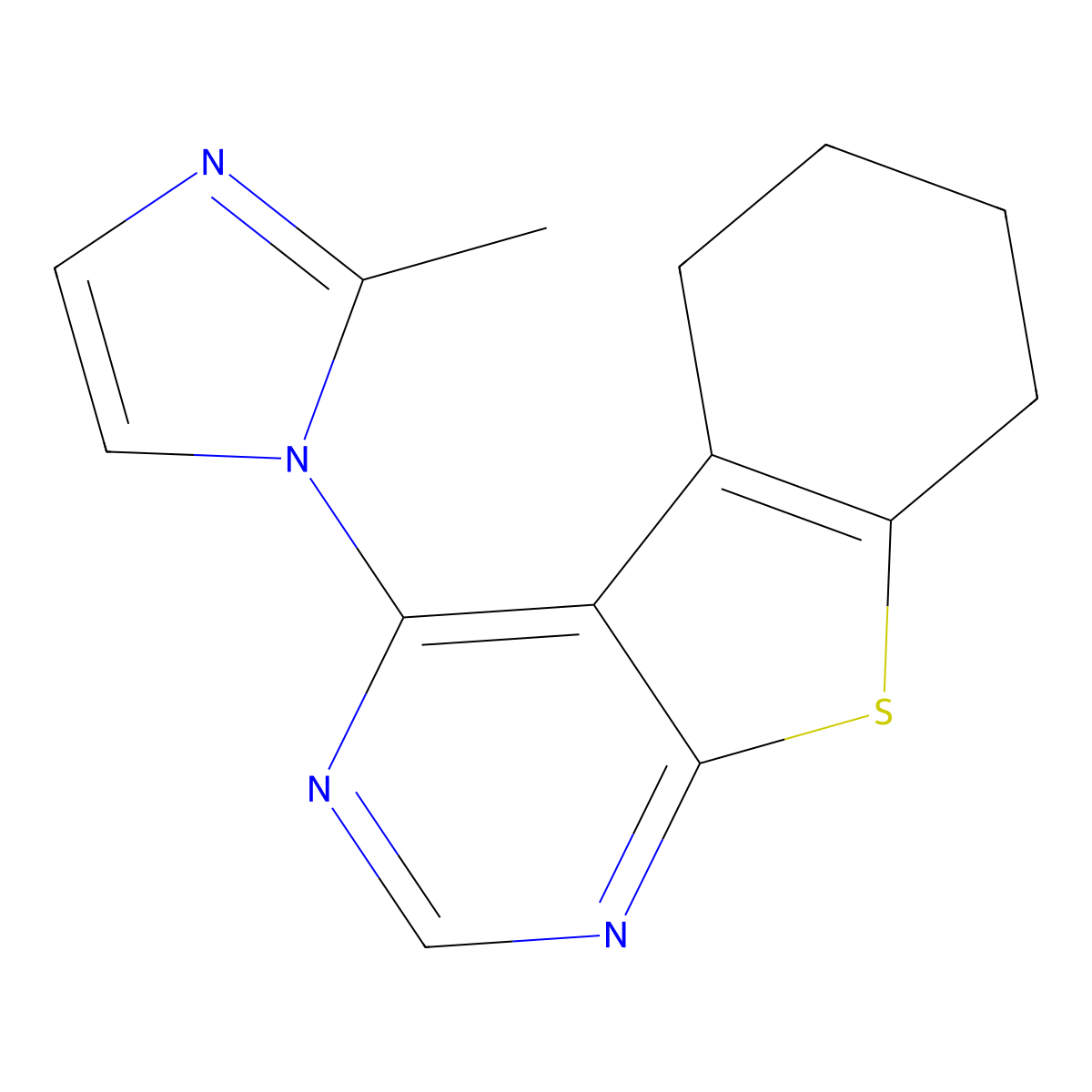 4-(2-Methylimidazol-1-yl)-5,6,7,8-tetrahydro-[1]benzothiolo[2,3-d]pyrimidine molecular structure, CAS 384352-44-7