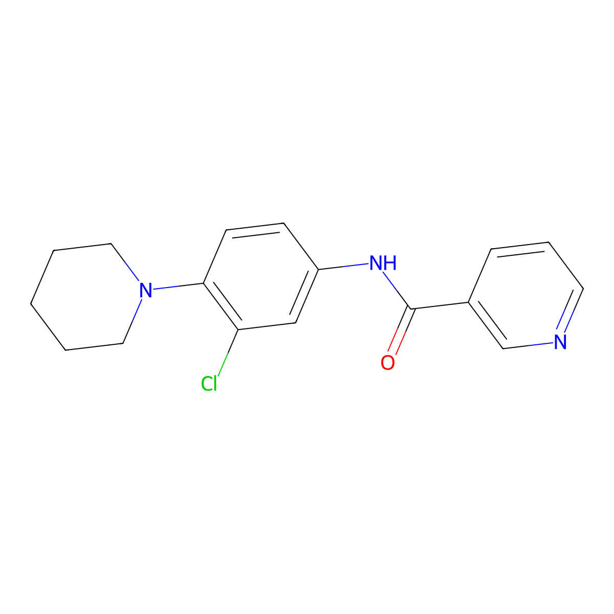 N-(3-chloro-4-piperidin-1-ylphenyl)pyridine-3-carboxamide molecular structure, CAS 384353-64-4