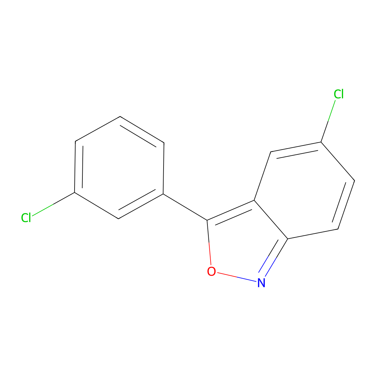 5-Chloro-3-(3-chlorophenyl)-2,1-benzoxazole molecular structure, CAS 384353-72-4