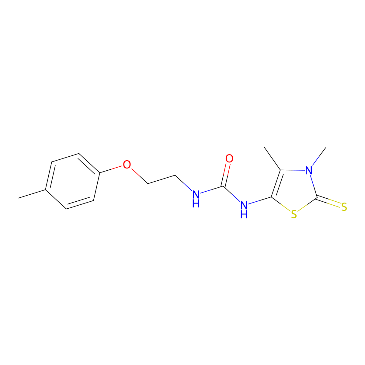1-(3,4-Dimethyl-2-sulfanylidene-1,3-thiazol-5-yl)-3-[2-(4-methylphenoxy)ethyl]urea molecular structure, CAS 384355-66-2